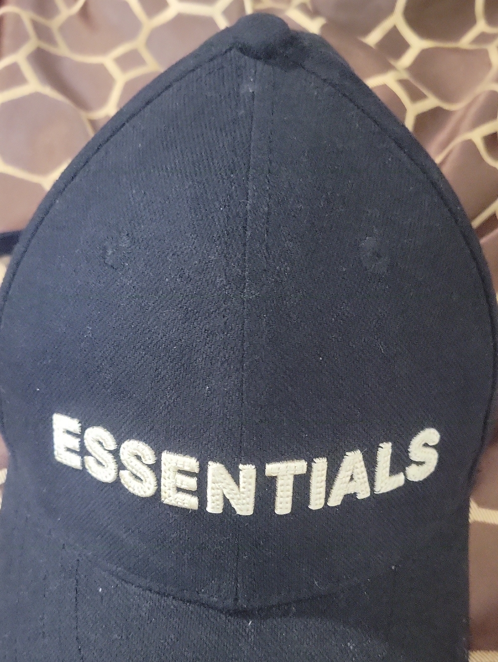 Essentials Black Cap with White Embroidered Logo